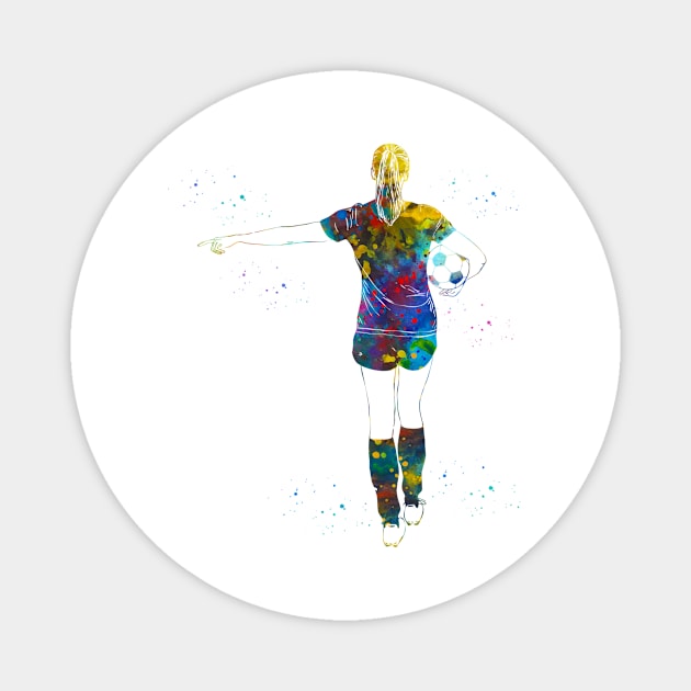 Soccer Player Girl Magnet by erzebeth